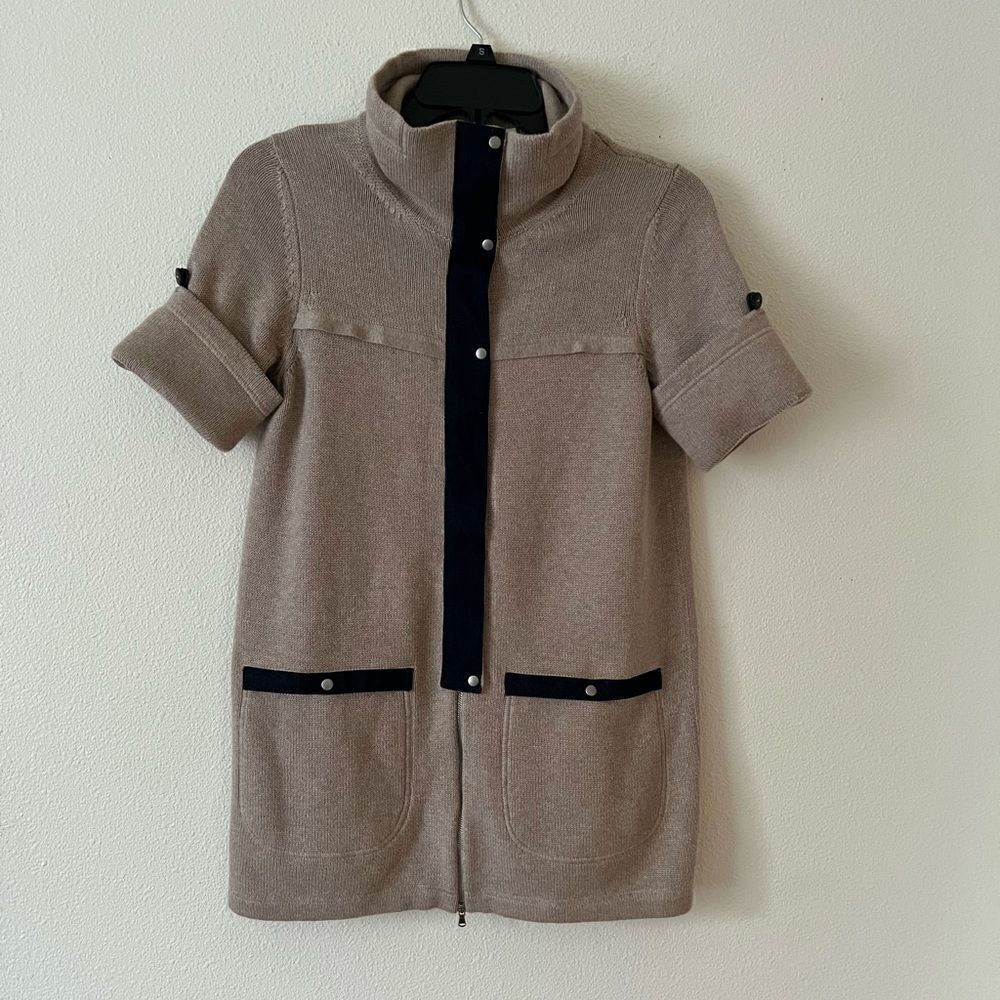 Rani Arabella Cream Jean Trim Cotton Cardigan Size Small